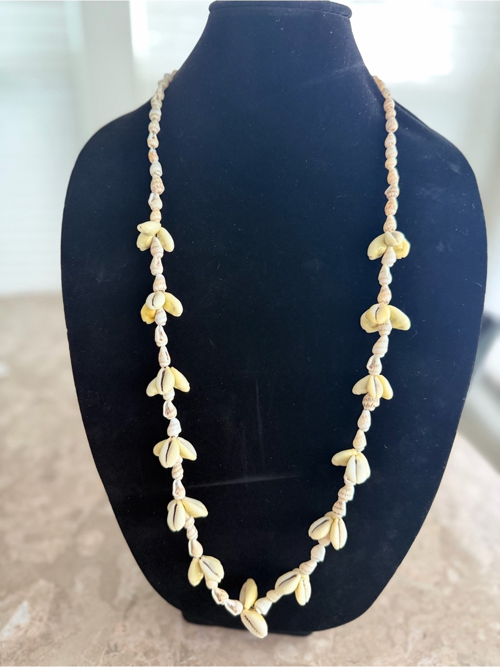 Vintage Yellow Shell Strand Necklace